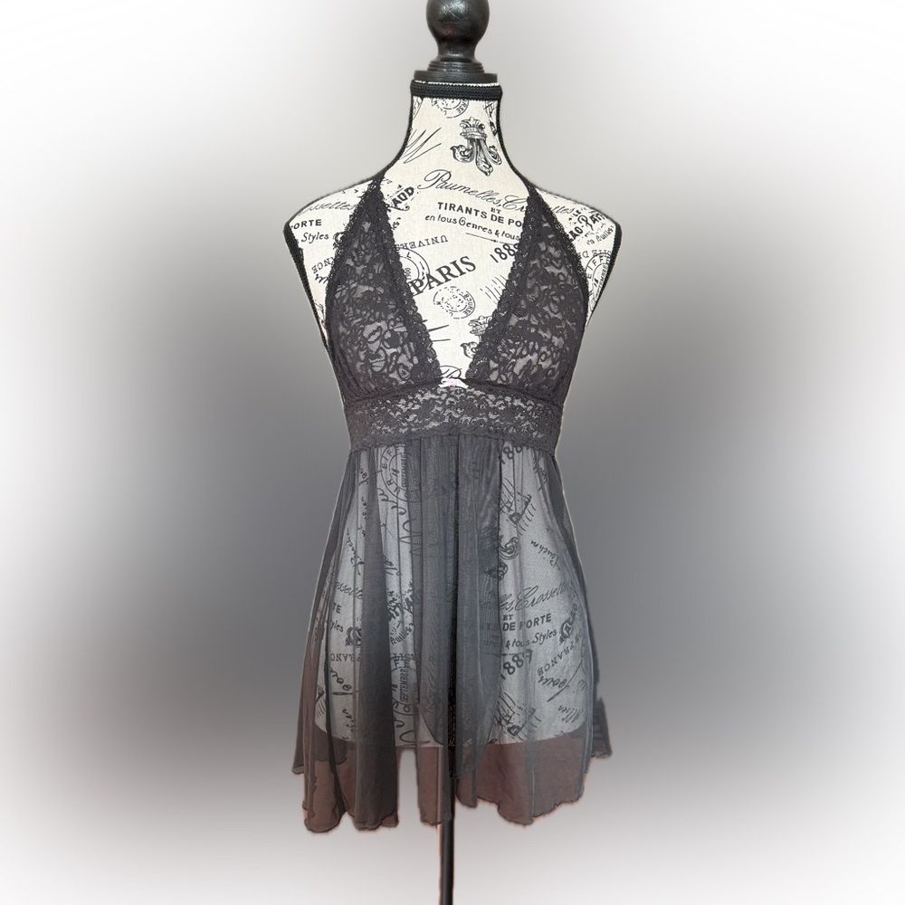 Victoria's Secret Black Lace Chemise